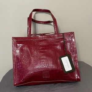Red crocodile embossed Liz Claiborne bag